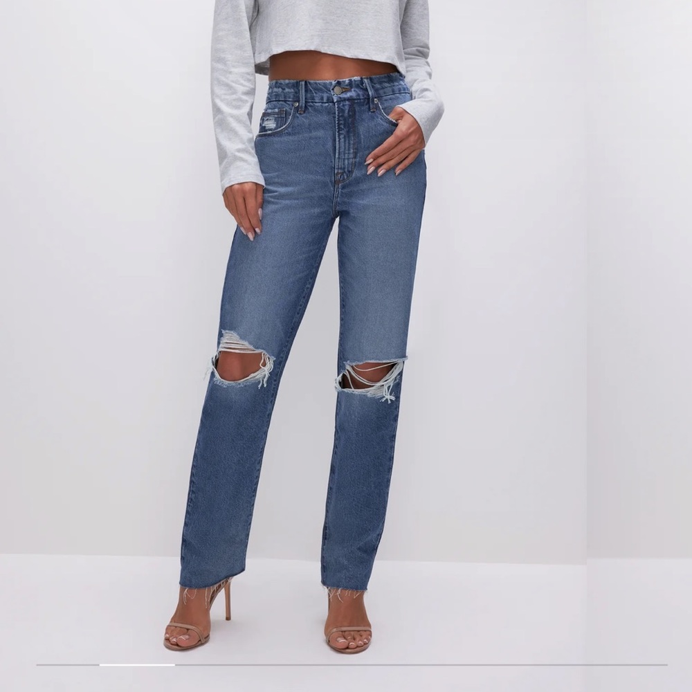 NWT! Good American GOOD BOY STRAIGHT JEANS Sz 4